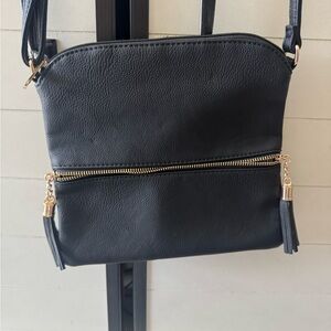Black Leather Crossbody Bag